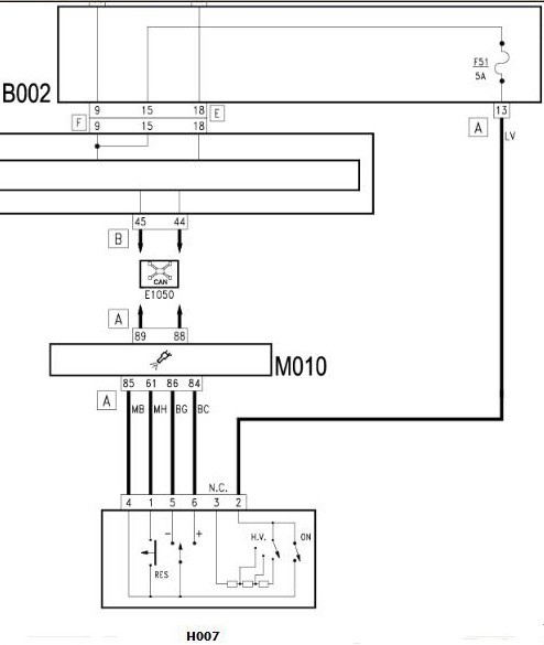 prepojenie M010A s páčkou tempomatu